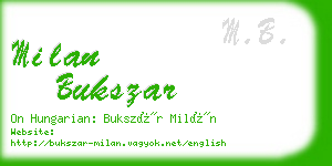 milan bukszar business card